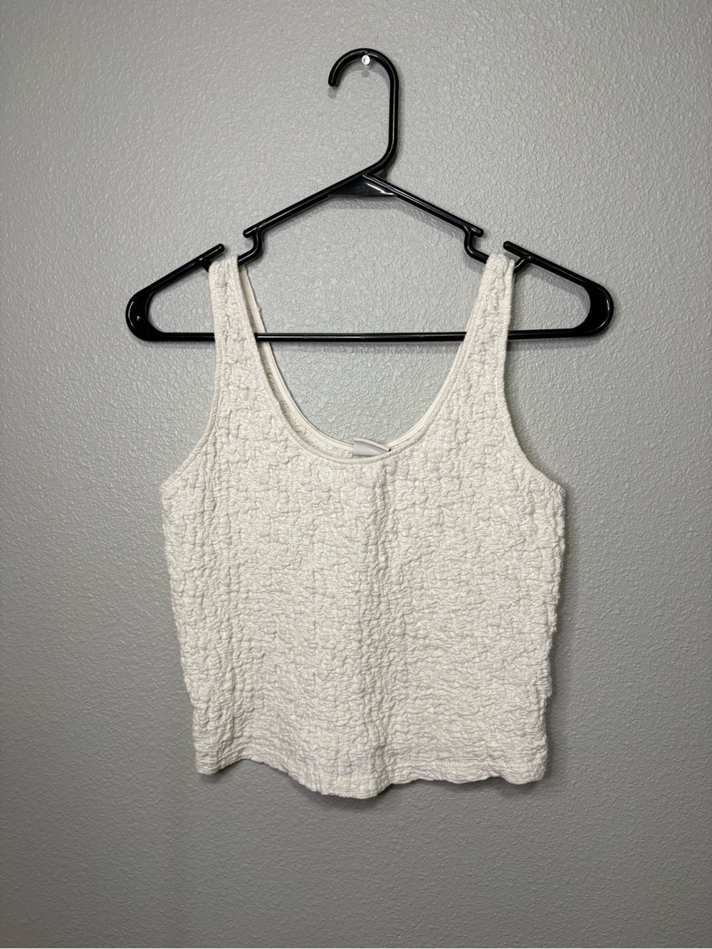 A New Day Cream Puckered Textured Cropped Tank Top Size Small